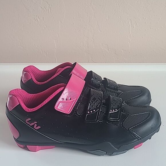 Giant Liv Fera Mountain Bike Cycling Shoes Black & Pink Size 37 - Picture 6 of 15